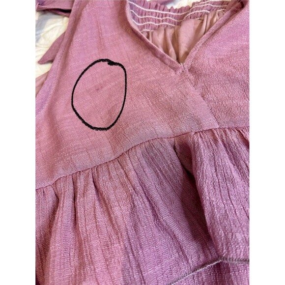 NWT  Listicle Ruffle Mauve Woven Rayon  Halter Neck Pocket Tiered Dress XS - Picture 9 of 13